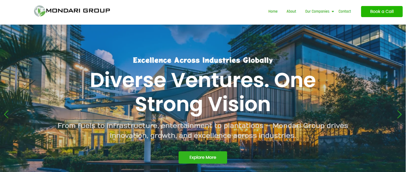 Mondari Group Homepage Screenshot